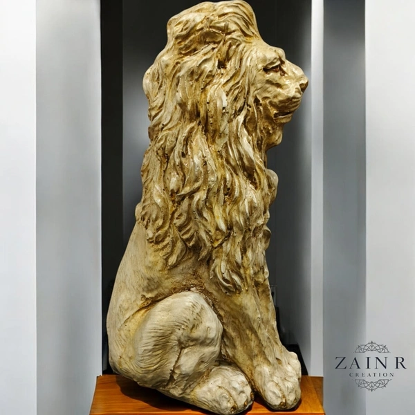 Sold By ZAIN R CREATION Lion King Sculpture Table Accents Black - H.13'' L.7'' W.5'', Polyresin