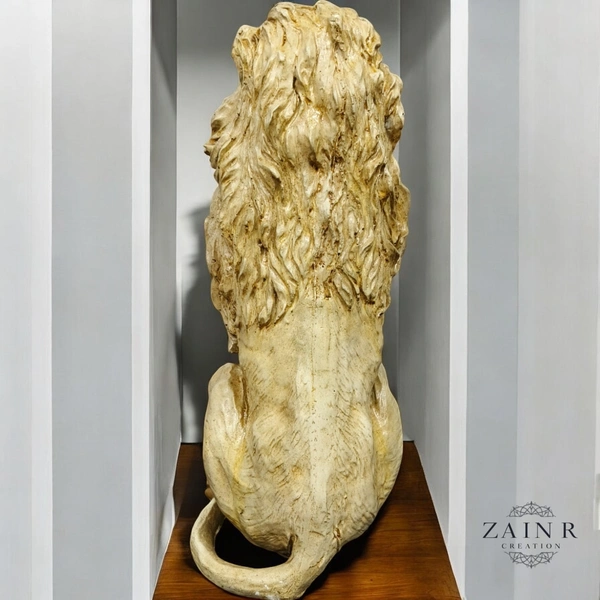 Sold By ZAIN R CREATION Lion King Sculpture Table Accents Black - H.13'' L.7'' W.5'', Polyresin