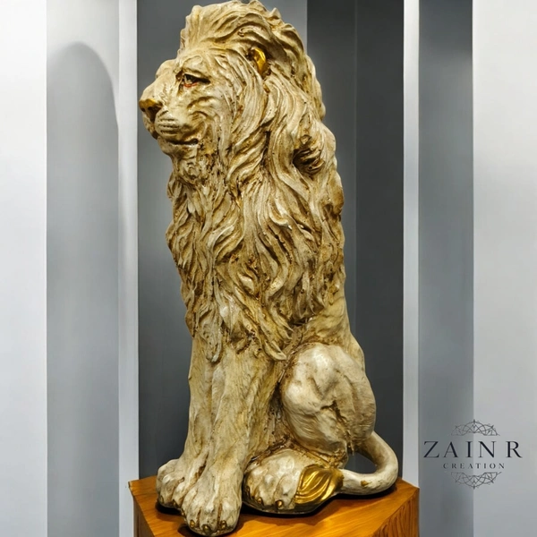 Sold By ZAIN R CREATION Lion King Sculpture Table Accents Black - H.13'' L.7'' W.5'', Polyresin