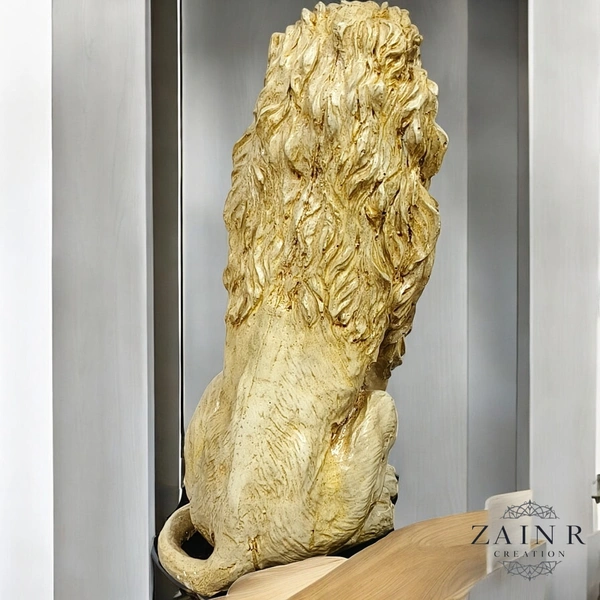 Sold By ZAIN R CREATION Lion King Sculpture Table Accents Black - H.13'' L.7'' W.5'', Polyresin