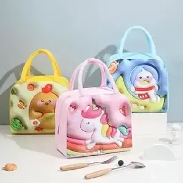 Insulated 3D Cartoon Prints Lunch Bag