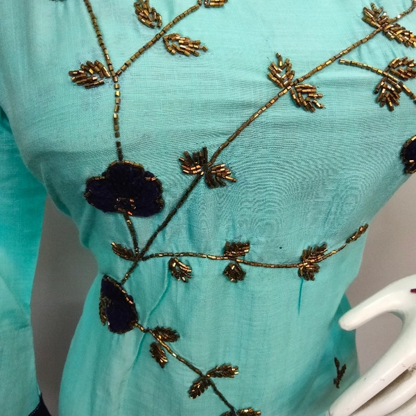 Sharara Set - Free Size, Sky blue 🔵 & Nevy Blue