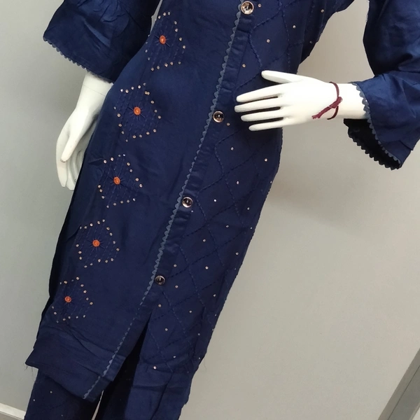 Plazo Set - Nevy Blue, Free Size