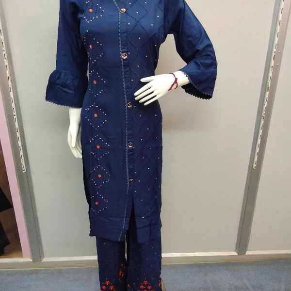 Plazo Set - Nevy Blue, Free Size