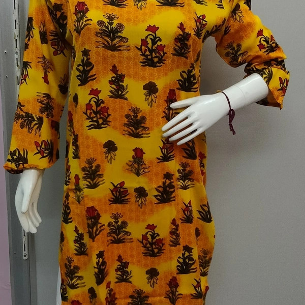 Skirt Kurti - Yellow 🟡 Cream, Free Size