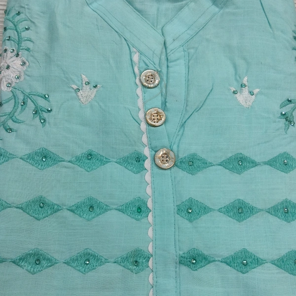 Plazo Set - Sky blue 🔵 & Cream, Free Size