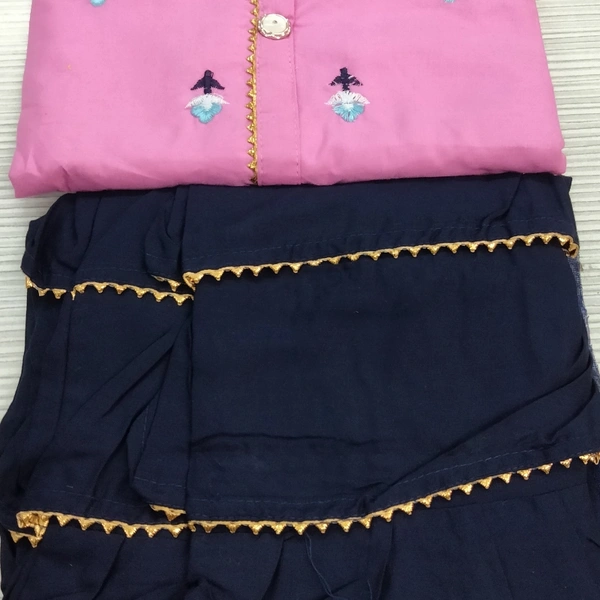 Plazo Set - Pink & Blue, Free Size