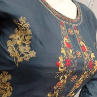 Kurti Floor Length Frock Style - Grey, Free Size