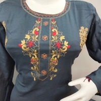 Kurti Floor Length Frock Style - Grey, Free Size