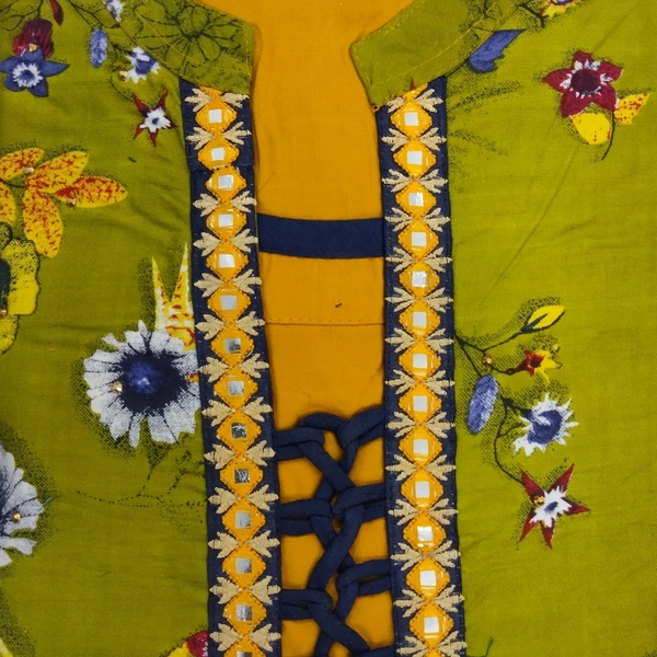 Kurti Frock Style - Mustard mehndi, Free Size