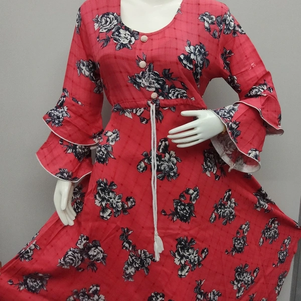 Kurti Frock Style - Gajri Red ♥️, Free Size