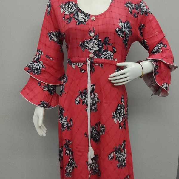 Kurti Frock Style - Gajri Red ♥️, Free Size