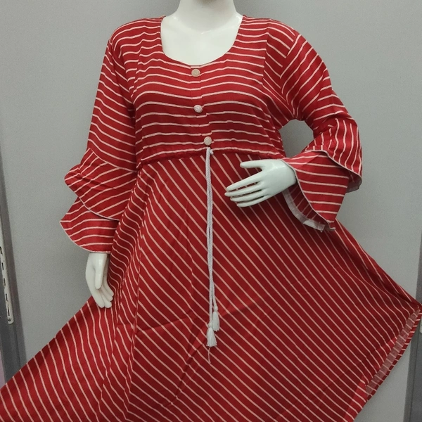 Kurti Frock Style - Red ♥️🍒, Free Size
