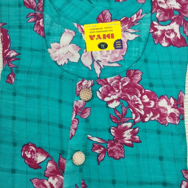 Kurti Frock Style - Firozi, Free Size
