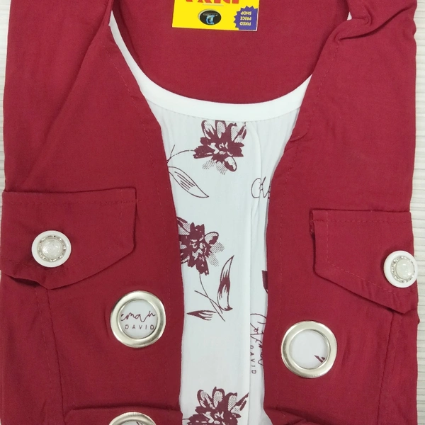 Top Frock Style - Mahroon Red, M