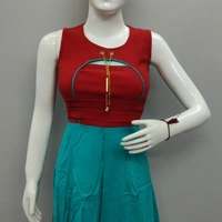 Top Frock Style - M, Black and Rani