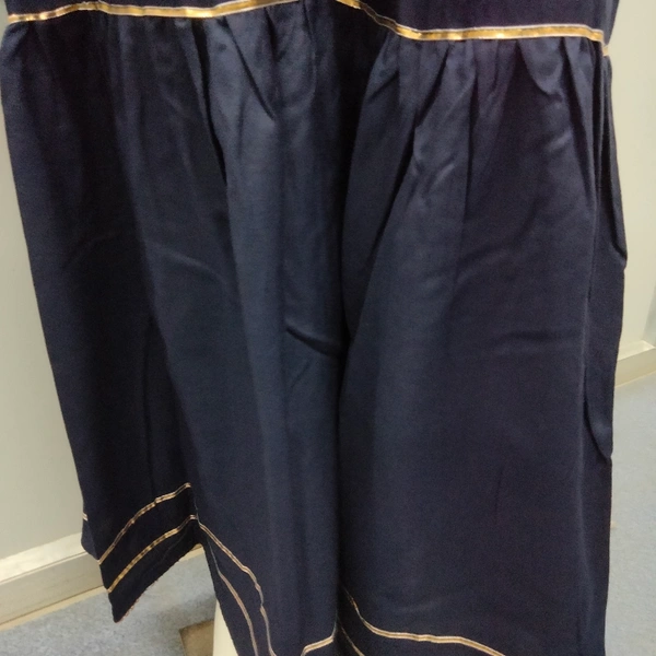 Plazo Pant - Nevy Blue, Free Size