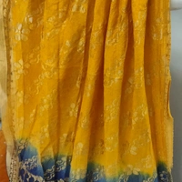 CROP TOP - Yellow Mustard and Nevy Blue Blouse Duptta, L