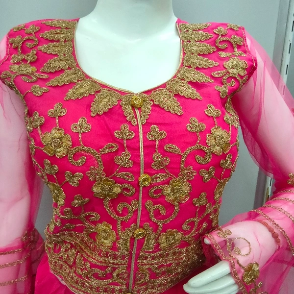 Crop Top With Long Koti - Rani, XL