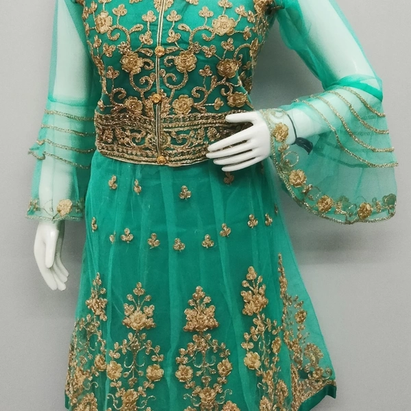 Crop Top With Long Koti - Peacock 🦚 Green, XL size