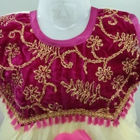 Girls Frock - Rani Pink and Cream, 22