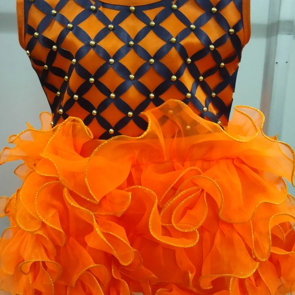 Girls Frock - Orange 🧡, 20
