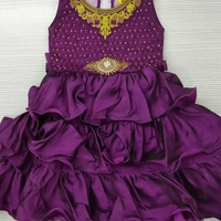 Girls Frock - wine Colour, 24