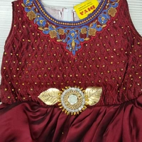 Girls Frock - Mahroon Red ♥️, 24