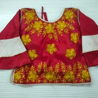 Crop Top For Kids - Mahroon Cream, 26