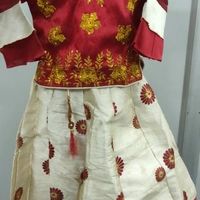 Crop Top For Kids - Mahroon Cream, 26