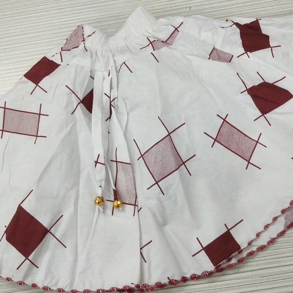 Kids Dress - mahroon Top Cream skirt, 20