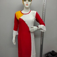 Designer KURTI - Red multi, S