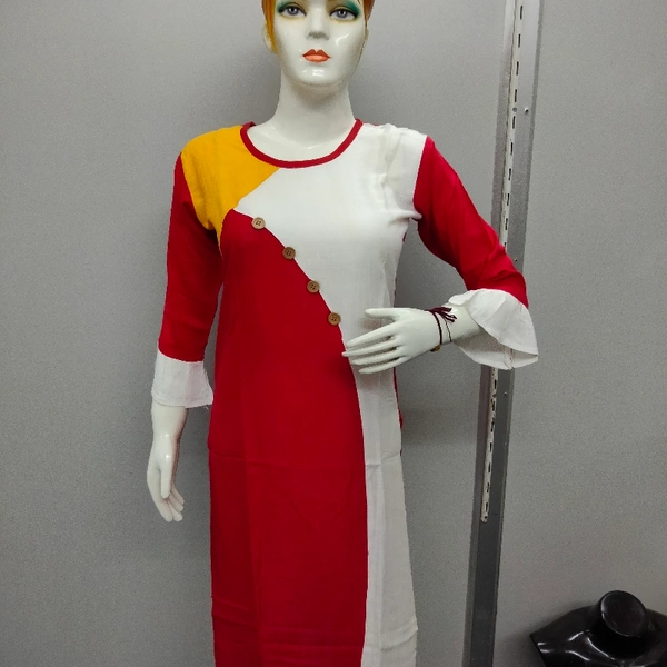 Designer KURTI - Red multi, S