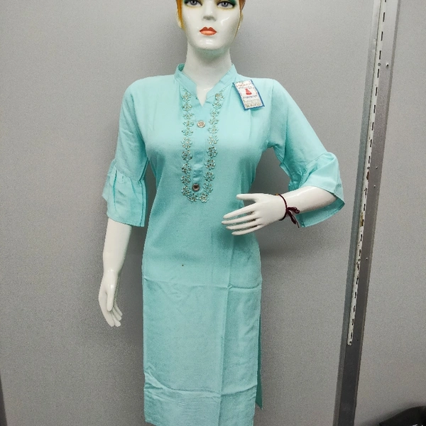 Kurti With Color - Sky Blue 🔵, M