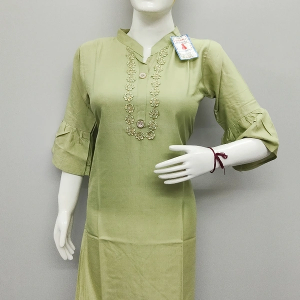 Kurti With Color - DHANI Green 🍏, M