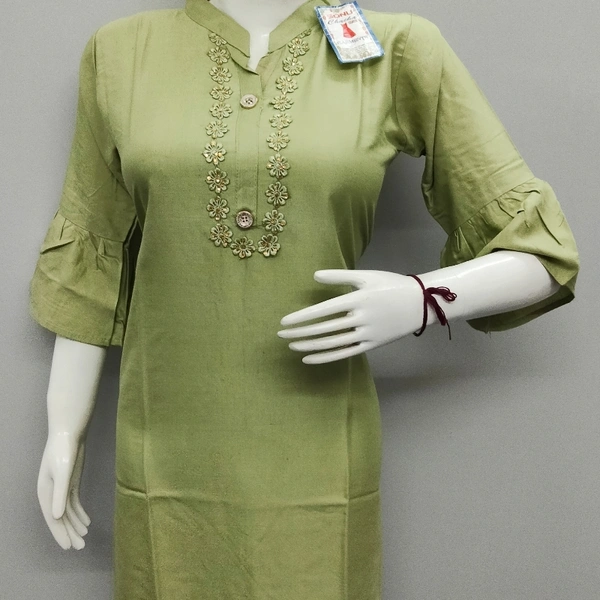 Kurti With Color - DHANI Green 🍏, M