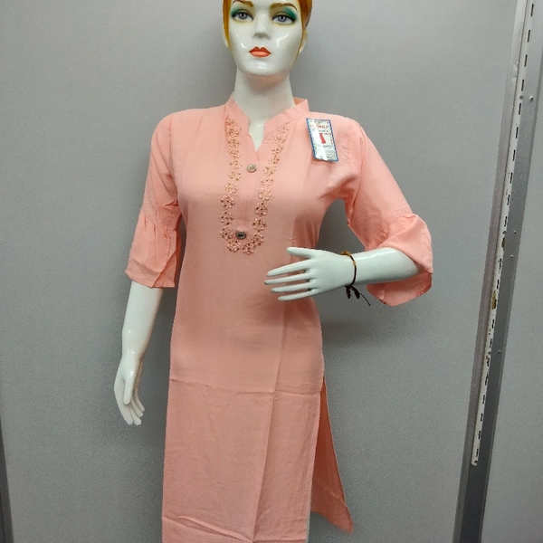 Kurti With Color - Peach 🍑, M
