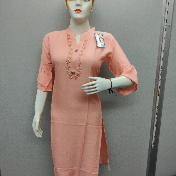 Kurti With Color - Peach 🍑, M