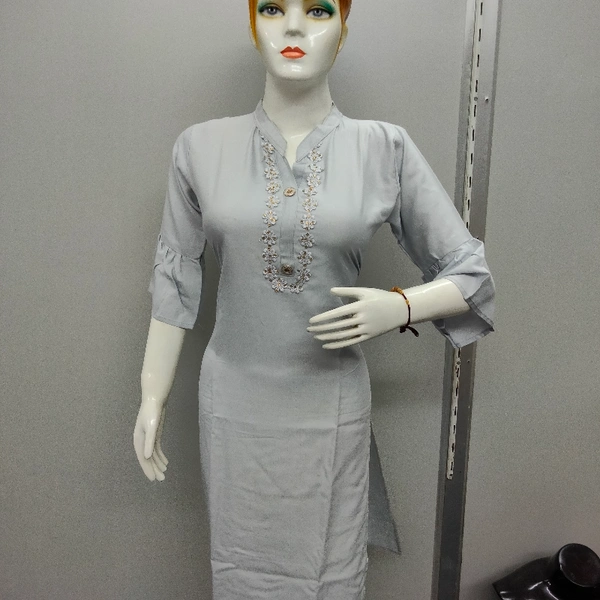 Kurti With Color - Steele Grey colour, M