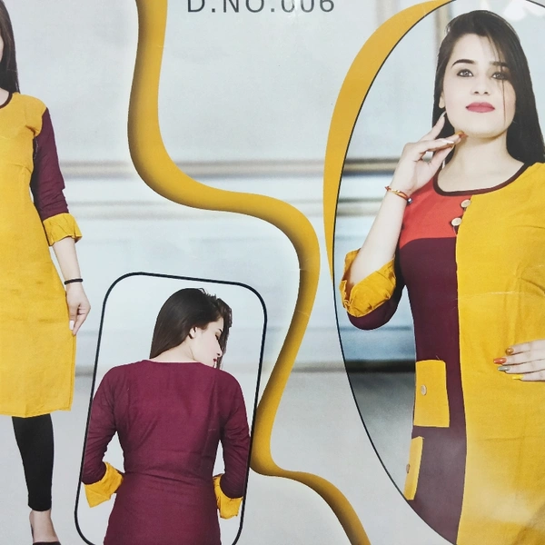 Designer KURTI - Mustard Yellow 🟡 multi, S