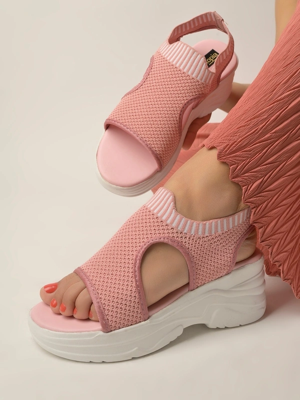 STEPEE Stepee Casual & Trendy Slingback Open Toe Flatform Wedge Sandal for Women - 40, Pink