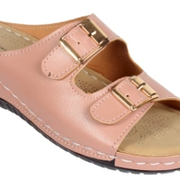 Stepee Casual & Fancy Flats Slip on Open Toe Fashion Flat Comfort Slipper for Women - 37, Peach