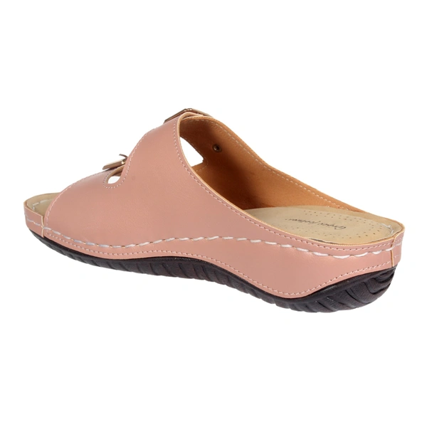 Stepee Casual & Fancy Flats Slip on Open Toe Fashion Flat Comfort Slipper for Women - 37, Peach