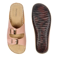Stepee Casual & Fancy Flats Slip on Open Toe Fashion Flat Comfort Slipper for Women - 37, Peach