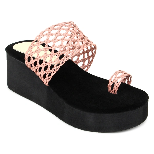 Stepee Beautiful net handwork slippers - 41, Careys Pink