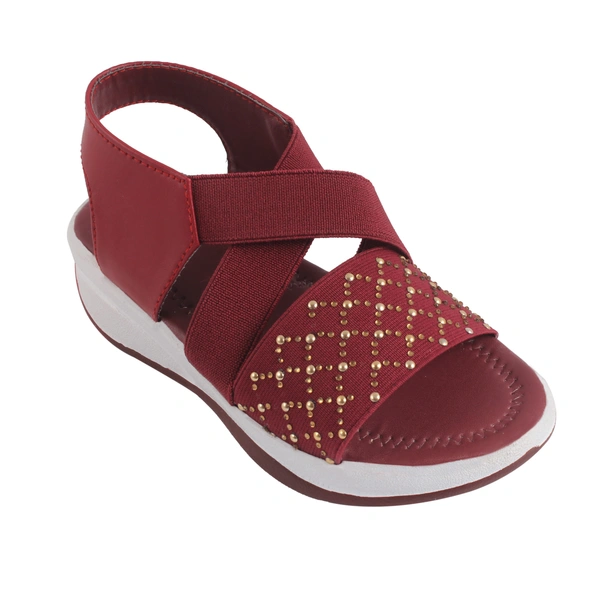 Stepee Swarovski look strap kids sandal - 35, Milano Red