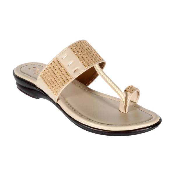 Stepee Fashionable stud look slipper - 37, Grain Brown