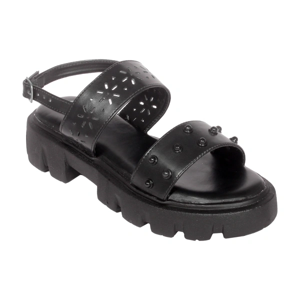 Stepee Smart Dashing look sandal - 41, Black