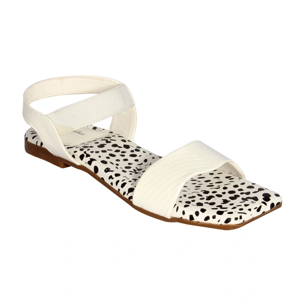 Stepee Stylish printed sole sandal - 41, Vista White