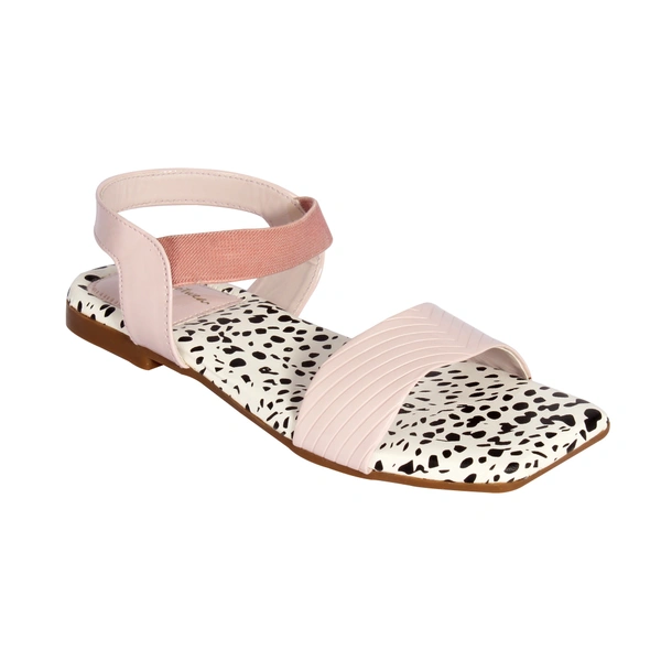 Stepee Stylish printed sole sandal - 37, Beauty Bush
